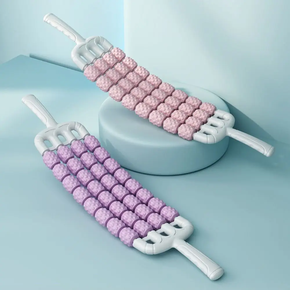 

Портативный трехрядный изогнутый массажный ролик, многофункциональная массажная палочка для фитнеса, йоги, антицеллюлитная прочная фасция, палочка для бедер