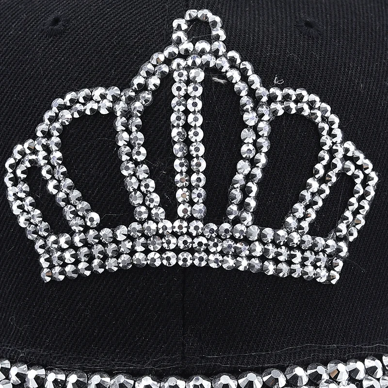 Women\'s Cap Rhinestone Baseball Cap Breathable Mesh Summer Girls Female Snapback Hip Hop Caps Adjustable Sun Hat