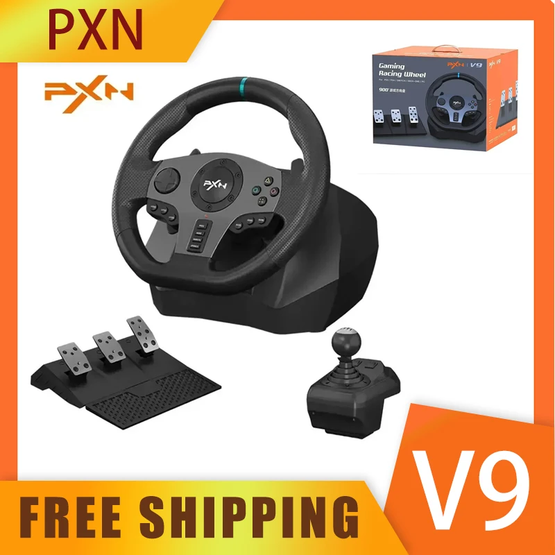 Pxn V9 Gaming Racing Wheel Simracing Racing Wheel For Nintendo Switch/ Ps4/Ps3/Xbox  One/Pc Windows/Xbox Series S/X 270°/900°