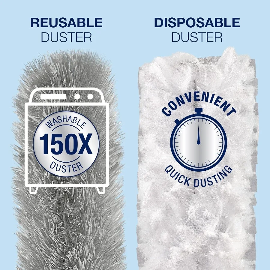 Sistema de pó de alto desempenho com 1 alça extensível 3 espanadores descartáveis 1 espanador reutilizável e 1 saco de armazenamento para eficiente