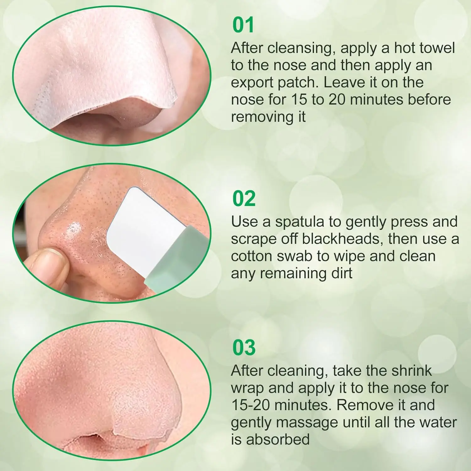 قطعة واحدة من أداة إزالة الرؤوس السوداء والرؤوس البيضاء للأنف والوجه - منظف مسام يدوي لطيف، أدوات العناية ببشرة الوجه للنساء