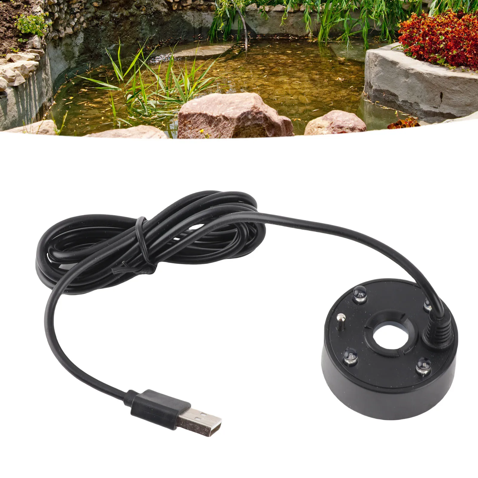 Mist Maker USB Colorful LED Lights 5V  Sound Fountain Atomizer for Pond Rockery Fish  Sink Small Fog Maker Machine