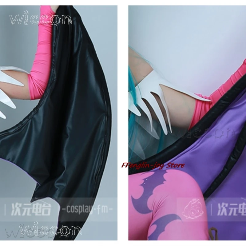 Disfraz Halloween AMiccos Game Tumes Women's Game Heart Hollow Top Morrigan أزياء تنكرية Mujer niña