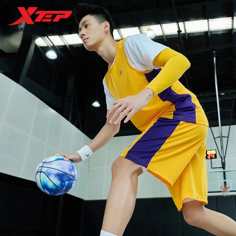 Xtep Summer Sports Set Men\'s Basketball Suit Men\'s Sportswear Breathable Colorful Simple Oversize Short And T-Shirt 879229820246