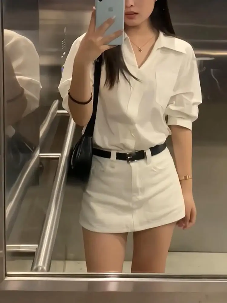 Recommandation au niveau Chao! Jupe en jean rétro américaine pour femmes, Sexy, Anti-lumière, ligne a, pantalon, taille haute, Design