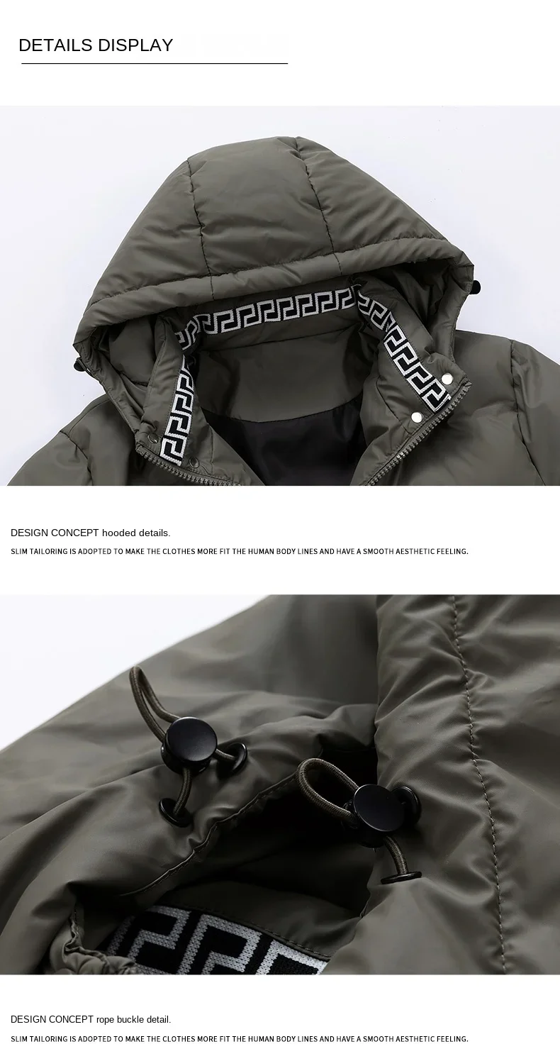 Couple's padded Clothing Autumn Winter New Solid Color Simple Waterproof Windproof Outdoor Travel Hooded Coat Men's Down Jacket