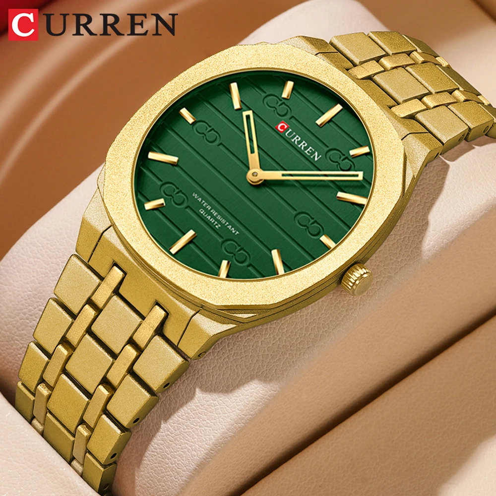 CURREN Fashion Design Ultra-Thin Quartz Watches for Men Top Brand New Stainless Steel Band Wristwatch