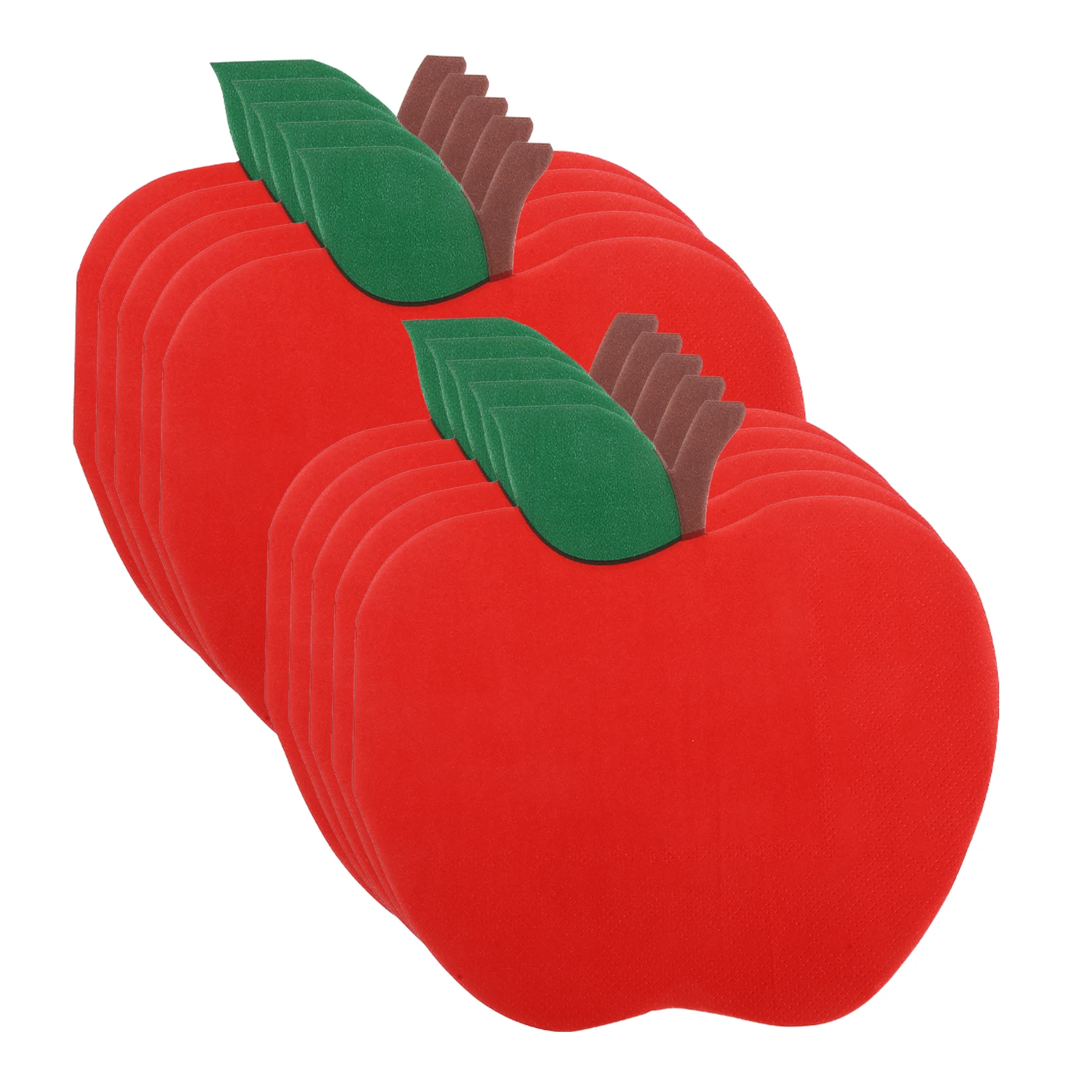 

100Pcs Red Apple Shaped Napkins Back to School Party Supplies School Season Classroom Disposable Paper Dinner Table Decorations