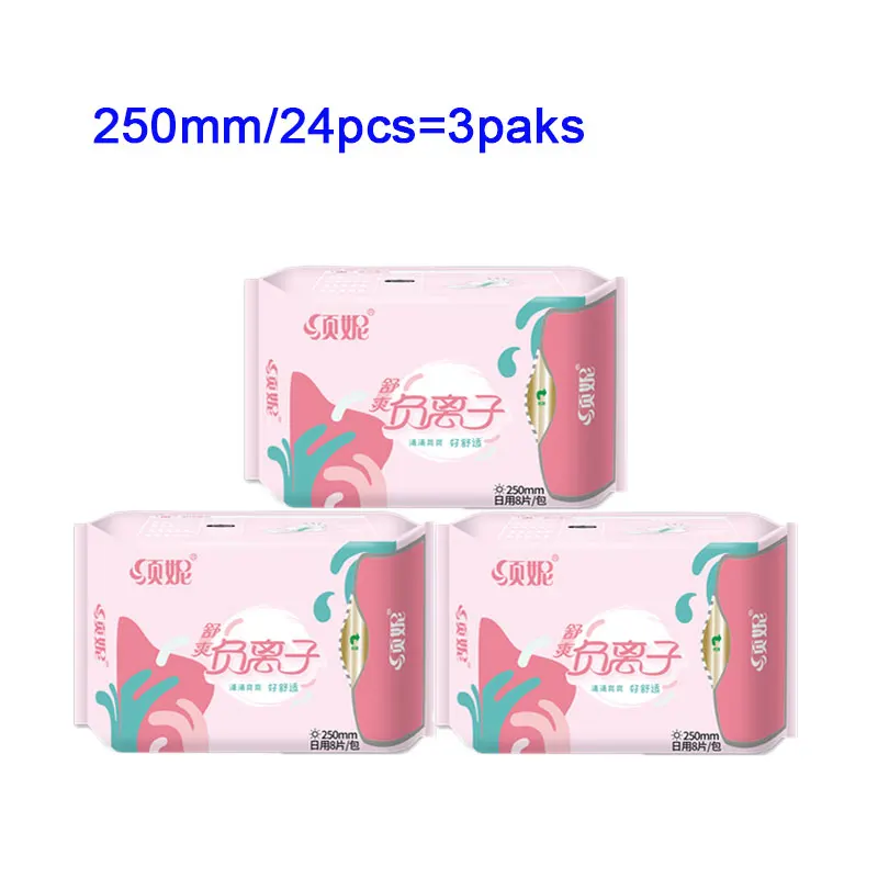 24pcs/3packs Anion Menstrual Pad Sanitary Towels Panty Liners For Women Health Care Feminine Hygiene Product Towels Cotton Pad