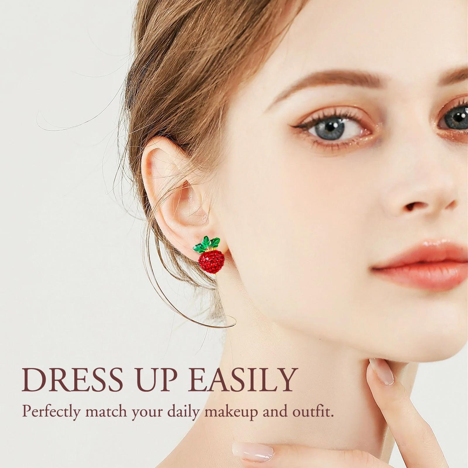 Rabbit Carrot Stud Earrings Miss Dangle for Girls Alloy Women Orrous Rhinestone Radish