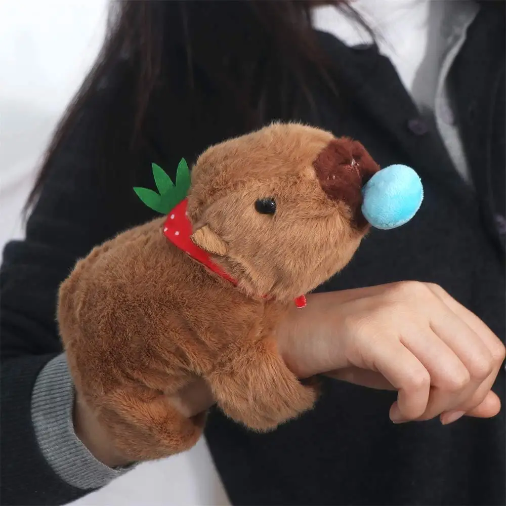 Bufanda Capybara Capybara Slap pulsera simulación muñeca de peluche suave pulsera Slap dibujos animados roedor muñeca estilo