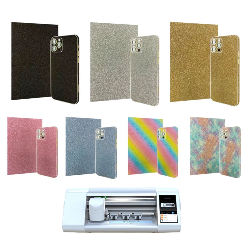 

10pcs Mobile Phone Decorative Stickers for Hydrogel Cutting Machine Frosted Glitter Shiny Back Film Protector for iPhone Skin