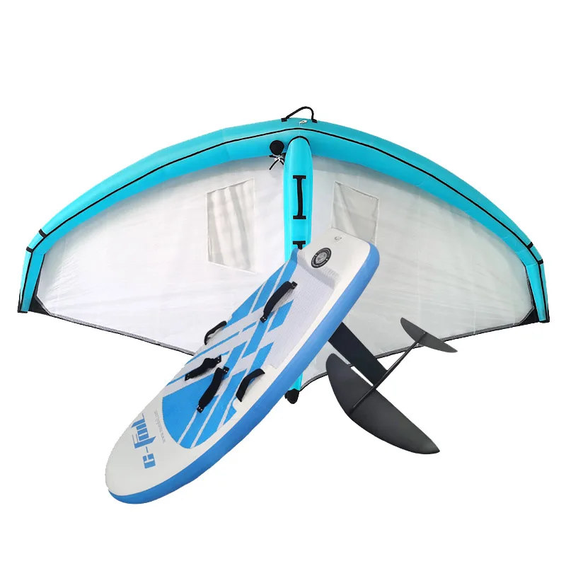 OEM Customized High Quality Carbon Fiber Hydrofoil Inflatable PVC Surfboard Three-Piece Wing Foil Set Oxford Fabric Surfing