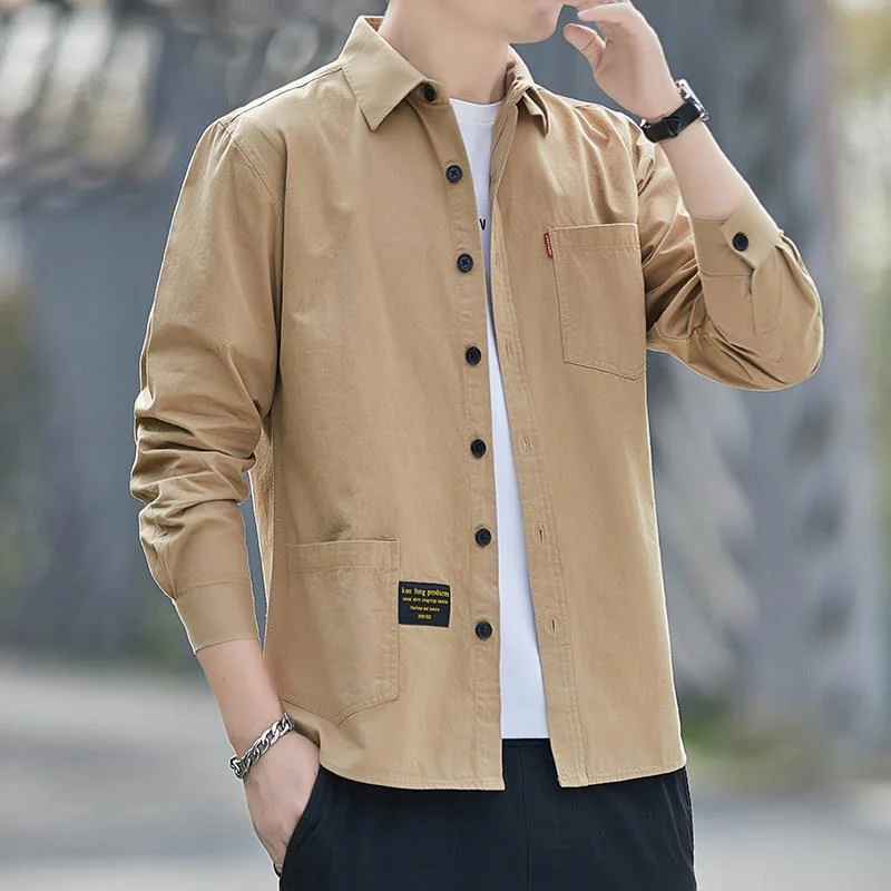 Cheap Men's Long Sleeve Shirt for Hard Work Summer Workwear Jacket Wear Resistant Sun Protection Loose Fit Casual Style