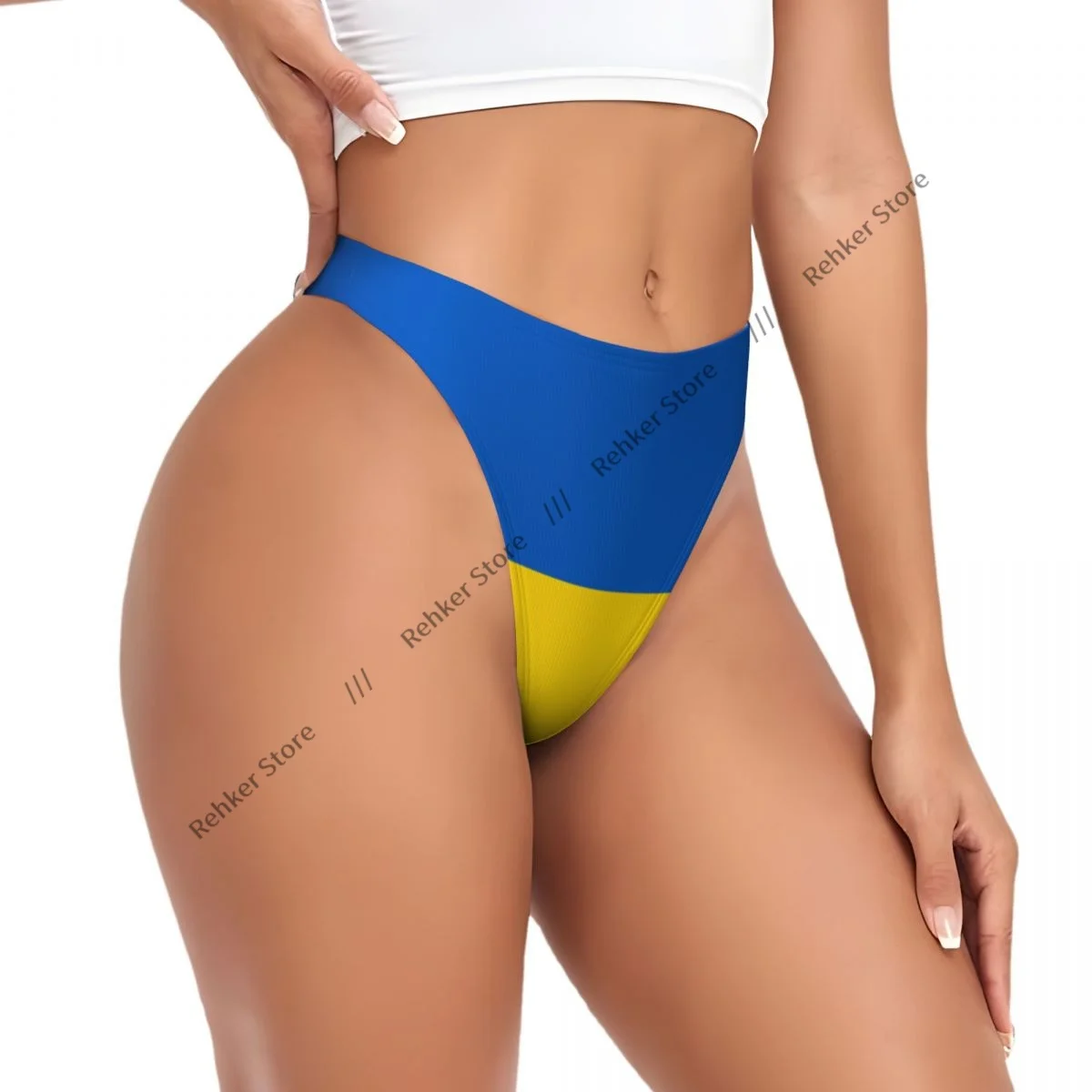 Sexy Panties Ukraine Flag Thongs Underwear Women Lingerie Breathable G-string