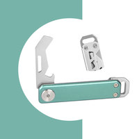 2 in 1 mini open box folding knife Multi-function box opener  stainless steel bottle opener Portable  key chain