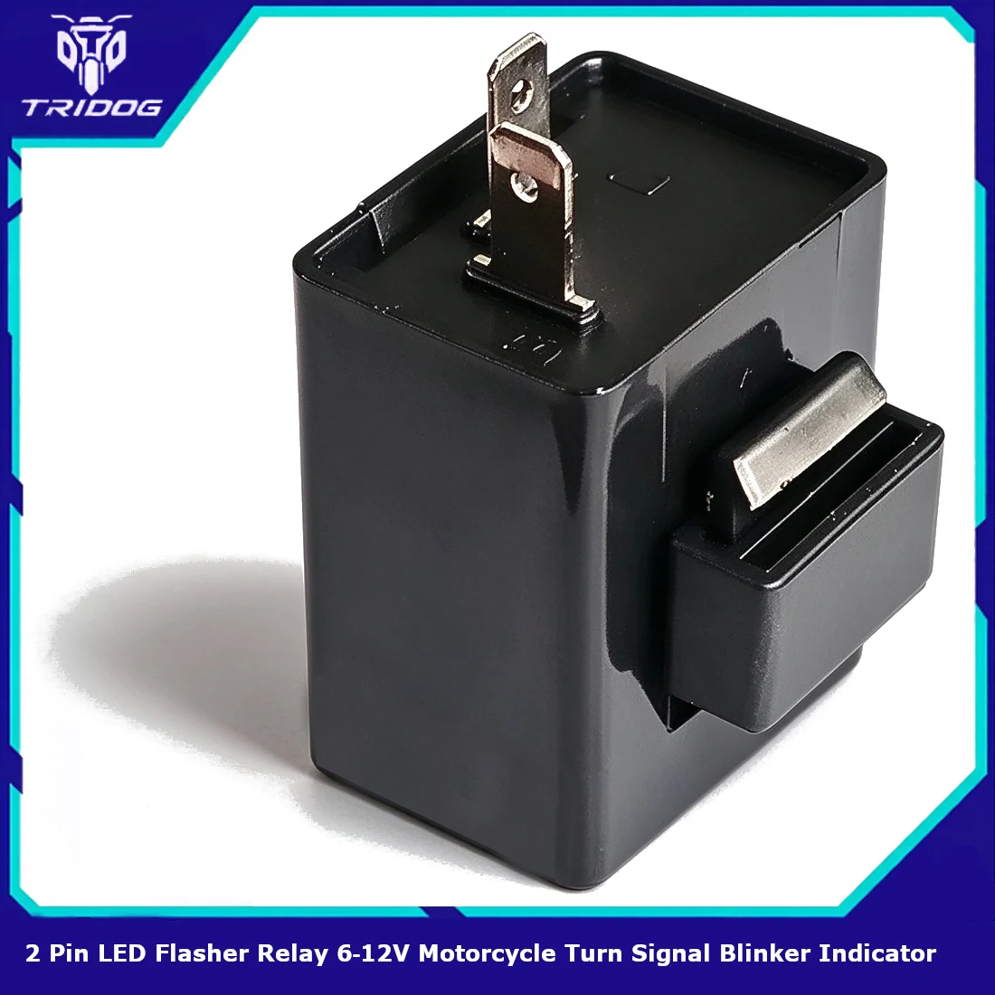2‑Pin LED Flasher Relay 6‑12V Motorcycle Turn Signal Blinker Indicator Relay Fix Hyper Flash for LED Bulbs Motorcycle Accessory