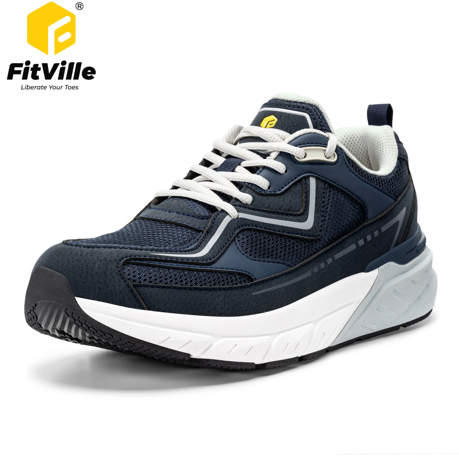 Fitville Men's Walking Shoes Extra Wide Toe Cushioning Casual Sneakers for Men Comfort Sports Shoes for Men Arch Support Autumn
