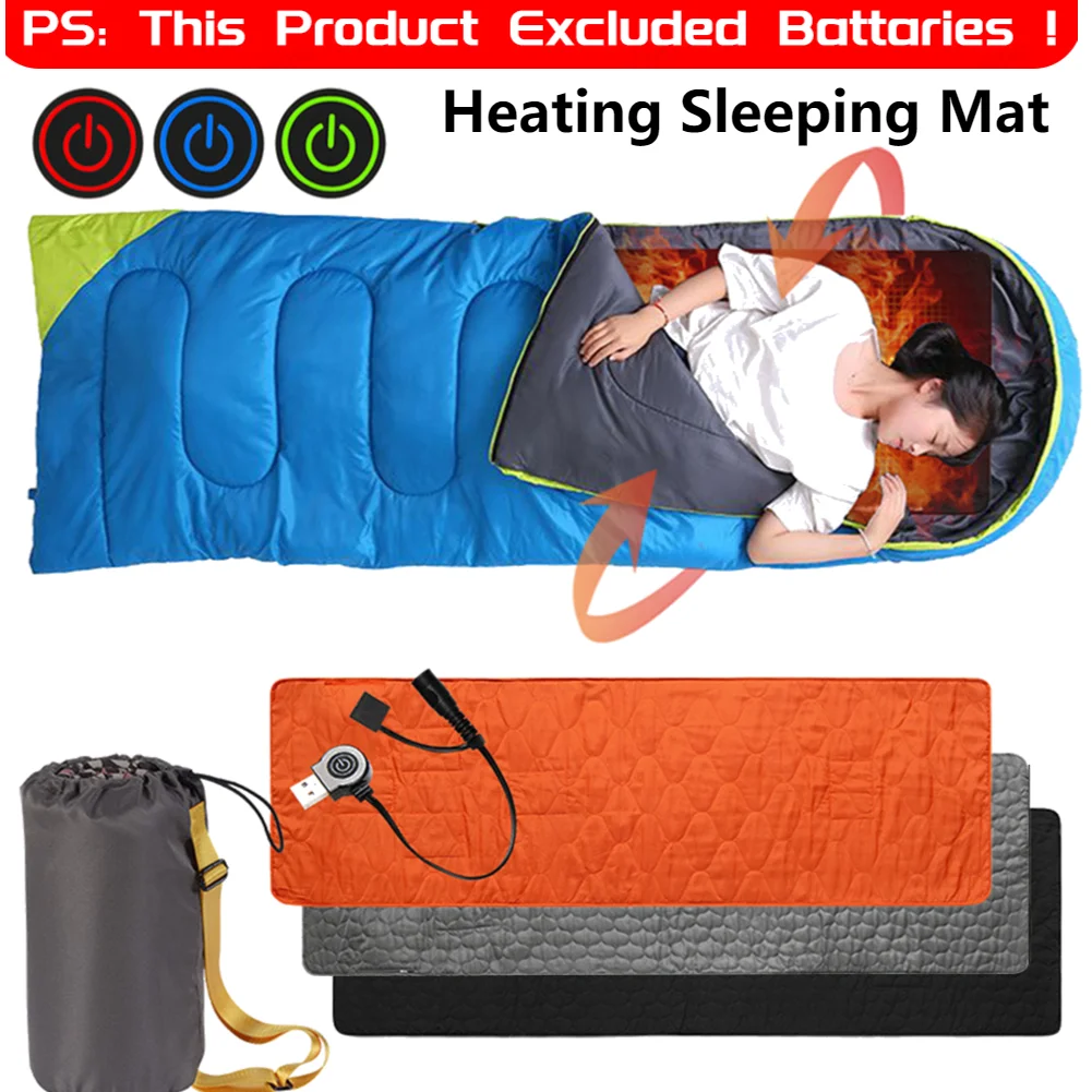 USB Electric Heating Pad Winter Sleeping Electric Sheet 5 Heating Zone Adjustment  3-Level Indoor Outdoor Camping Electric Mat