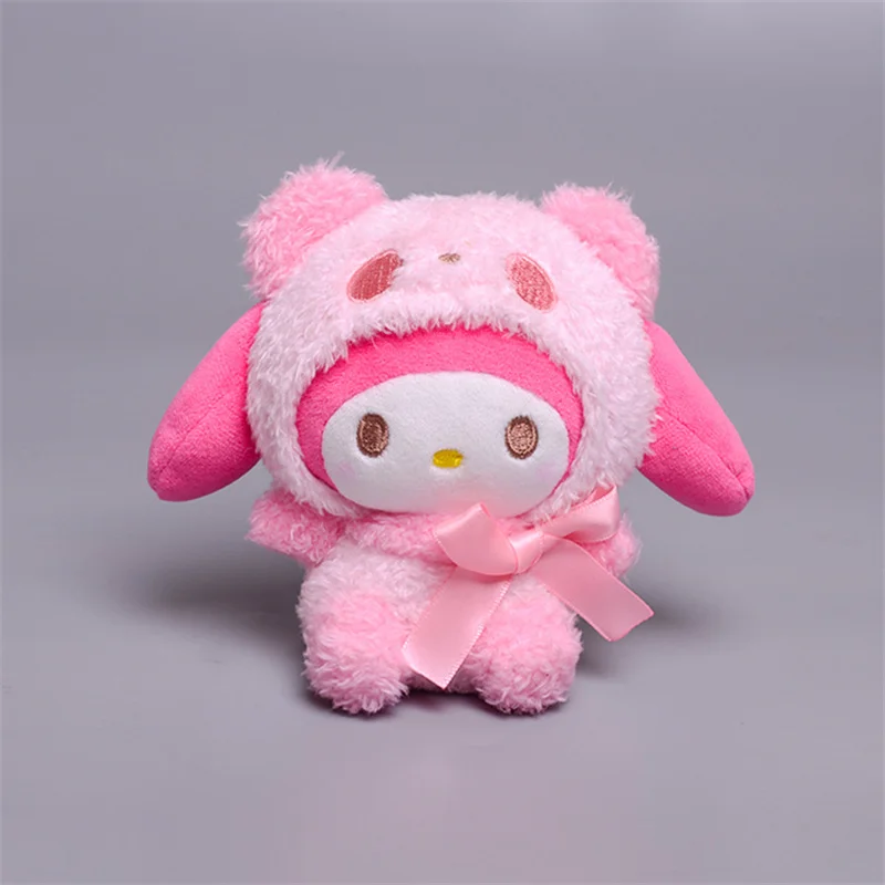 12cm Sanrio Cartoon Plush Toy Kawali Kuromi Hello Kitty My Melody Cinnamoroll Soft Stuffed Doll Pendant Toys Girl Kids Xmas Gift