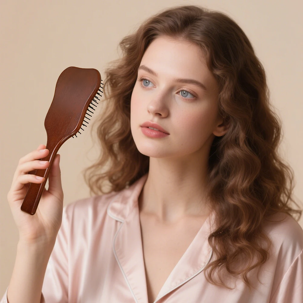 Wood Comb Professional Air Cushion Hair Loss Massage Brush Hairbrush Comb Scalp Hair Care Healthy Bamboo Comb Styling Tools