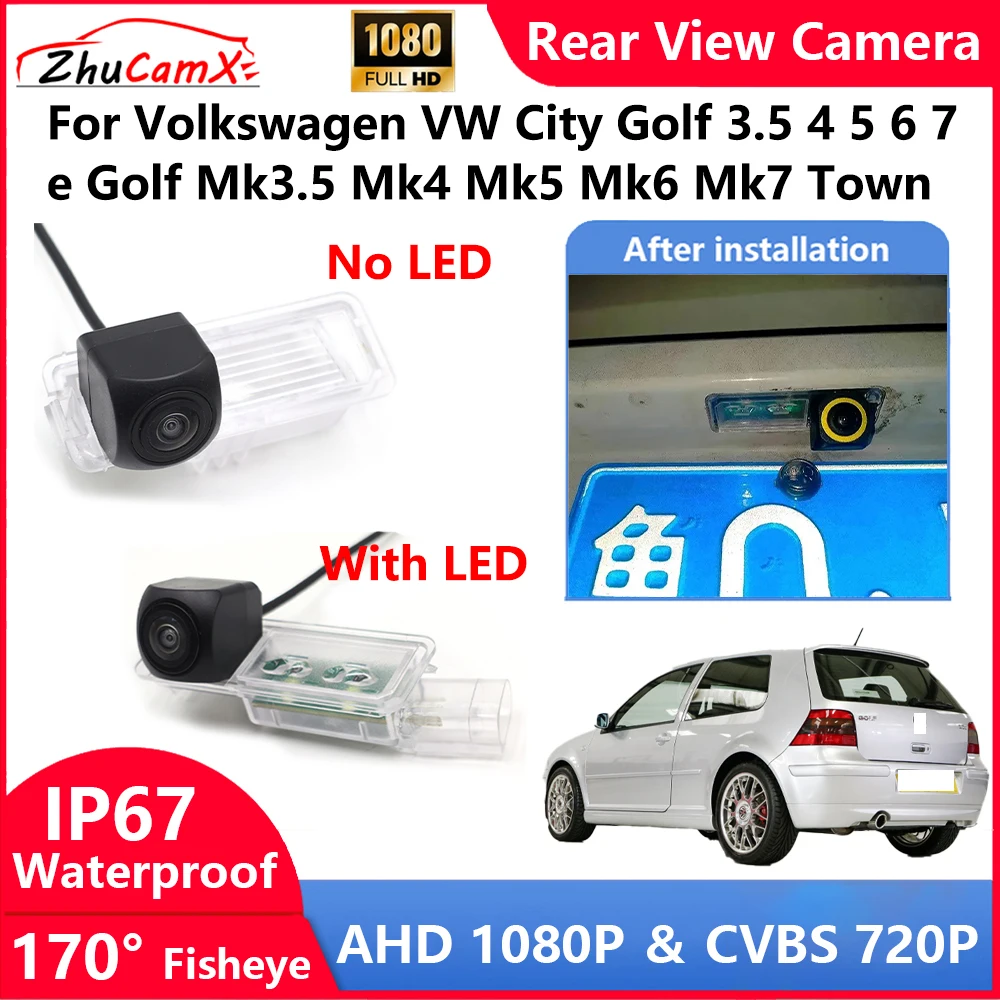 

For Volkswagen VW City Golf 3.5 4 5 6 7 e Golf Mk3.5 Mk4 Mk5 Mk6 Mk7 Town Backup Parking Reverse Rear view Camera AHD 1080P