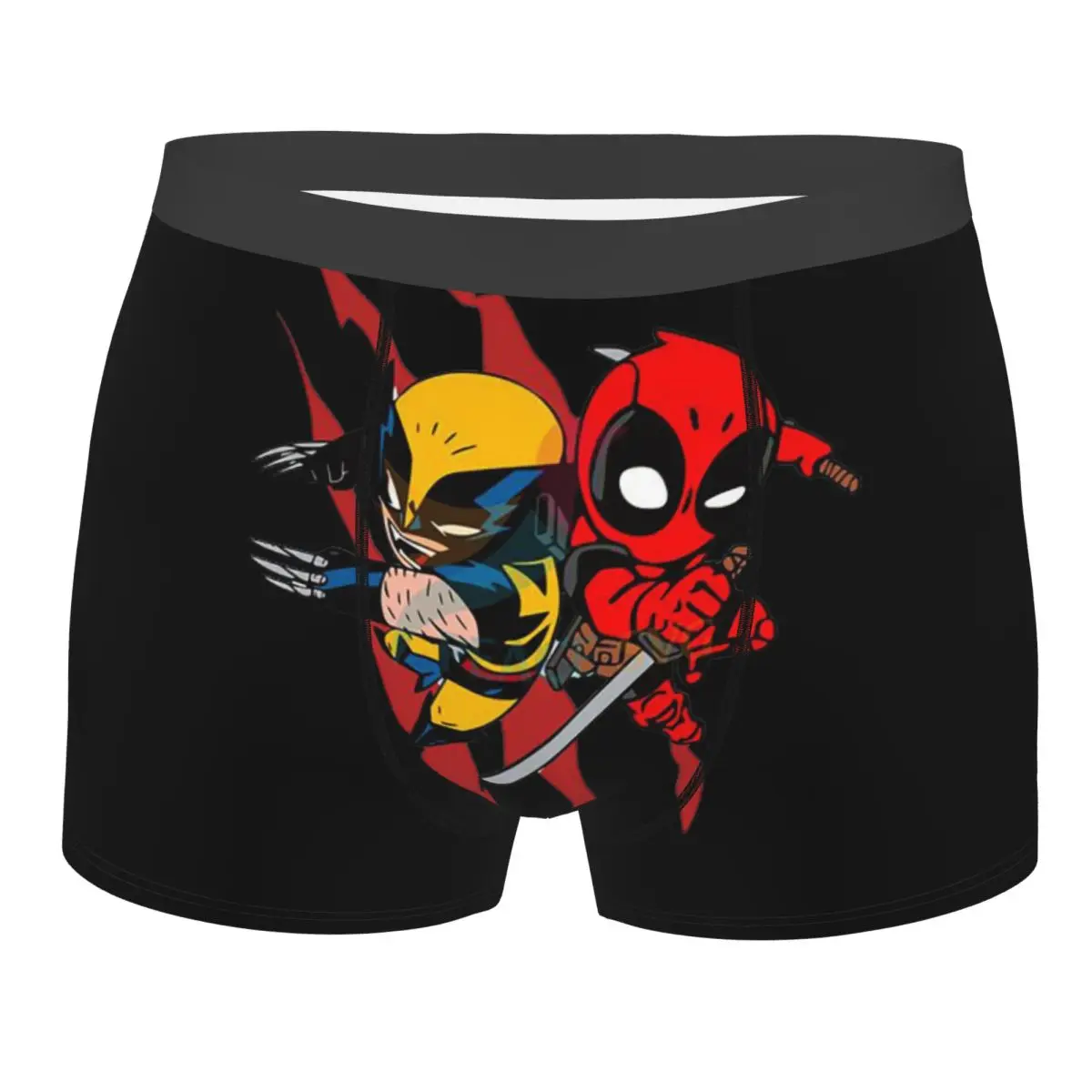 Boxer personnalisé Deadpool et Wolvierine pour homme, caleçon respirant, sous-vêtement, nouveauté