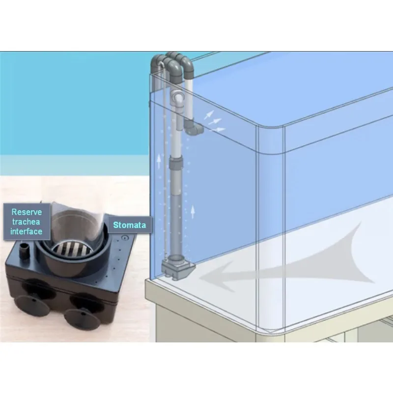 New model No drill hole non-perforated sump bottom filter no need hole siphon overflow for fresh marine tropical fish tank 220V