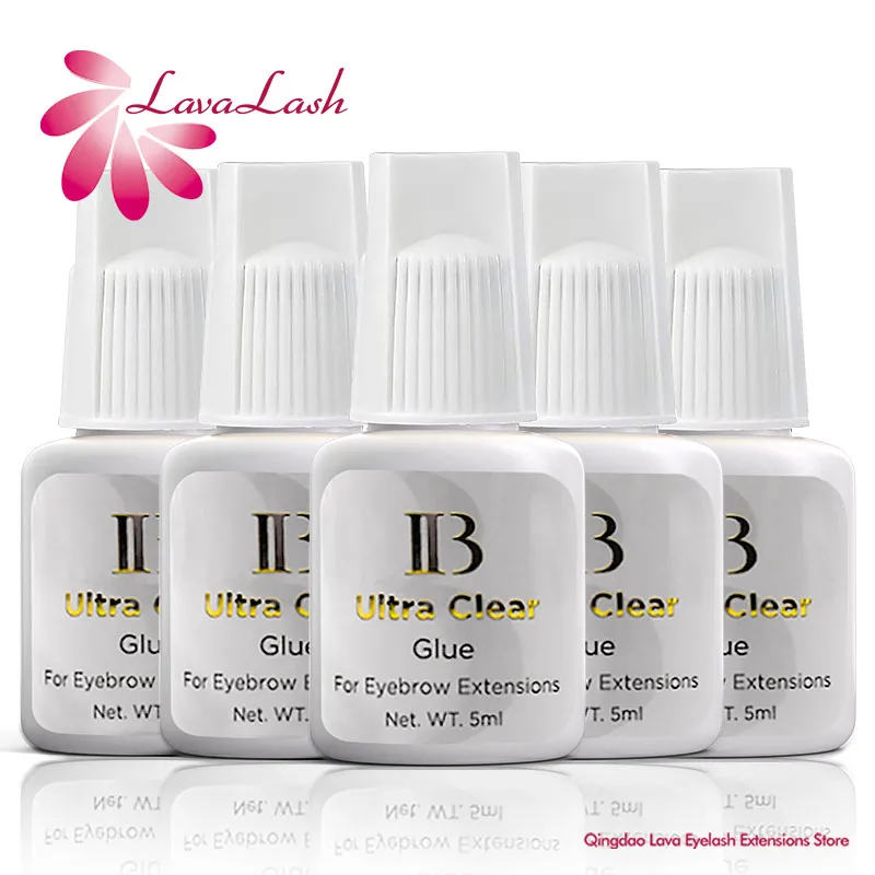 

5 Bottles IB Ibeauty Ultra Clear Glue for Eyelash Extensions 5ml Korea IB White Cap Novice Practice Makeup Tools Beauty Shop