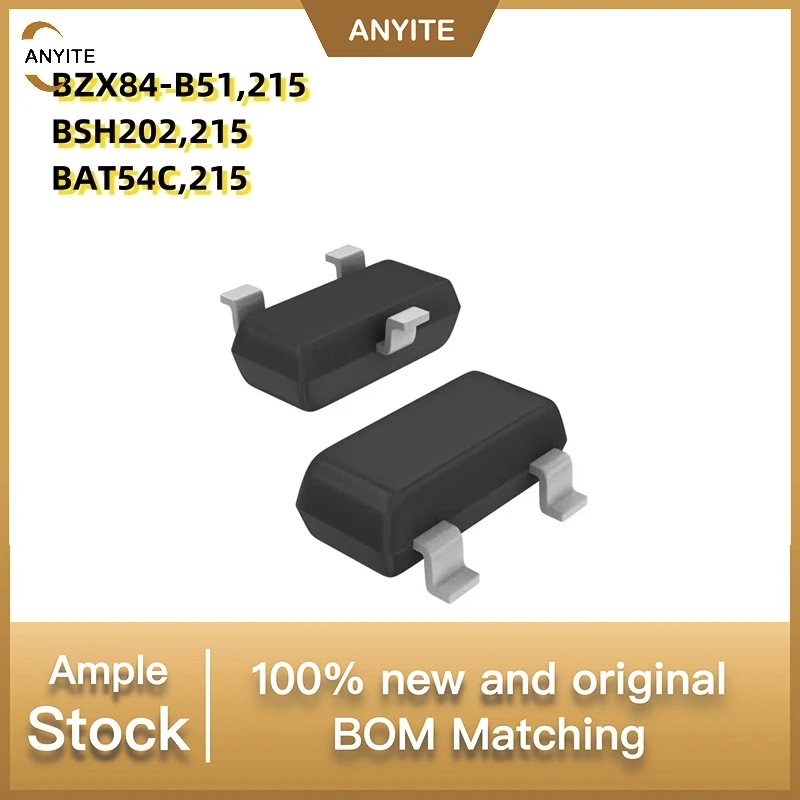 New 50PCS/lot  BZX84-B51,215 BZX84  BSH202,215 SH202 BAT54C,215 BAT54    SOT23(TO-236)