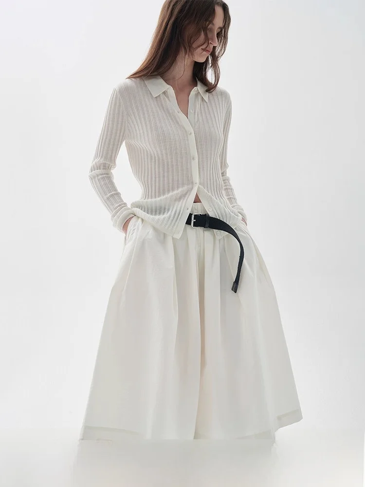 

Юбка-брюки Planites из высокоплотного хлопка, А-силуэт, миди, для повседневной носки, простой крой, с внутренней воздушной тканью