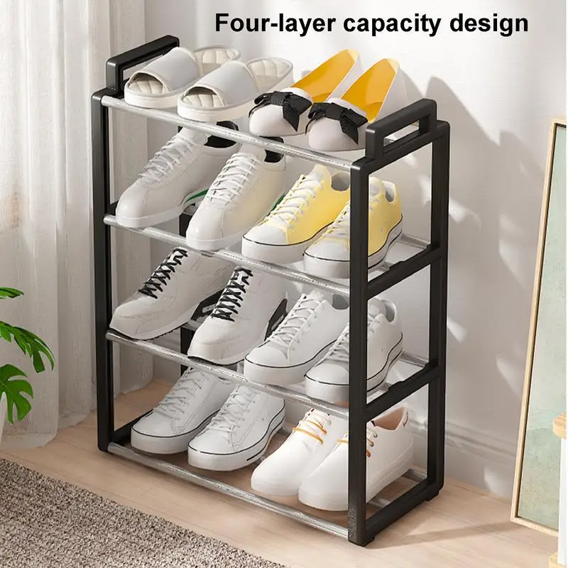 

Shoe rack door shoe storage rack four-layer vertical shoe rack shoe cabinet storage rack space-saving shoe storage rack