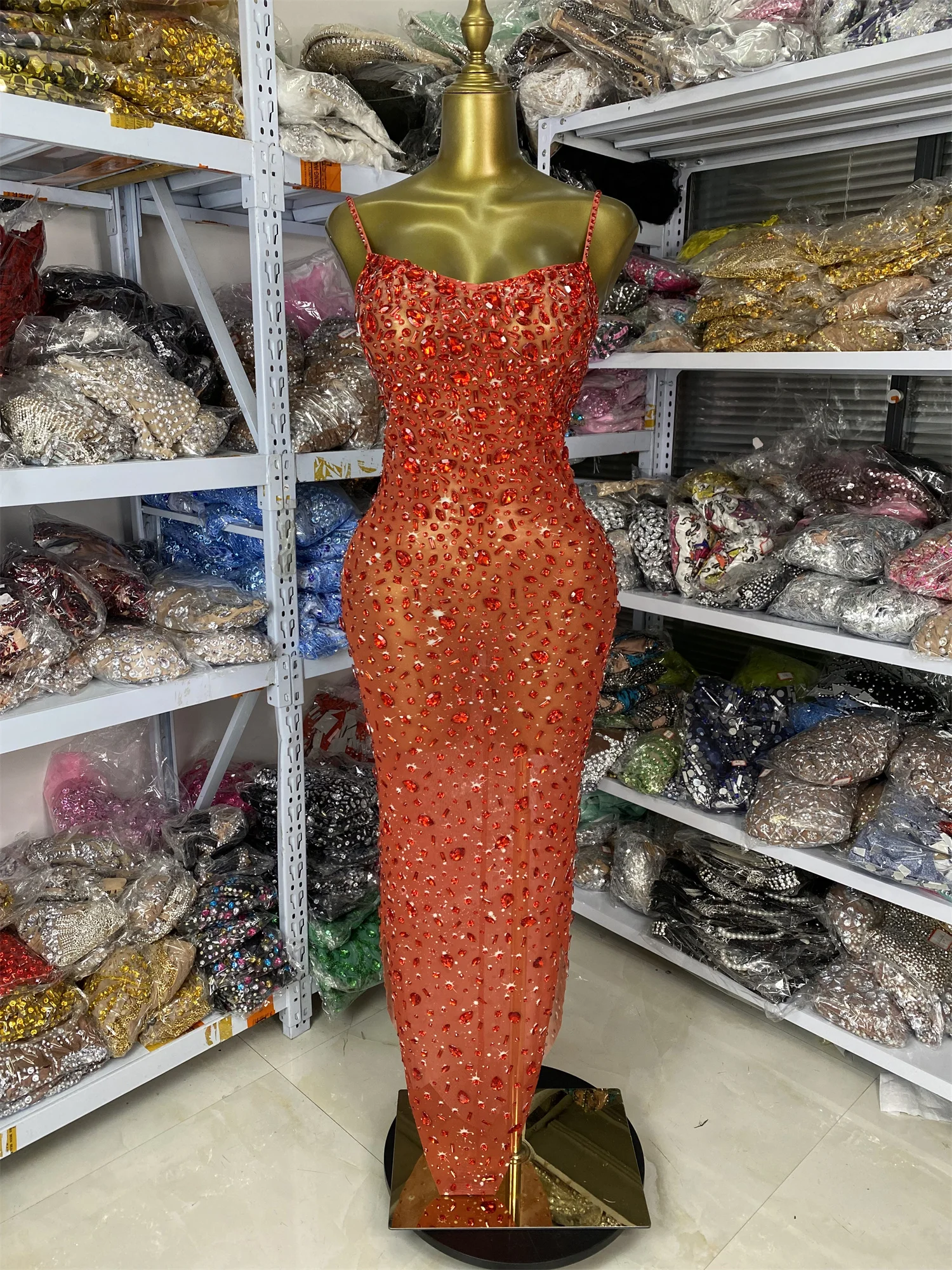strapless open back dress Bella Hadid Red A-Line Cannes Dinner Party 2018 Dress main image 1