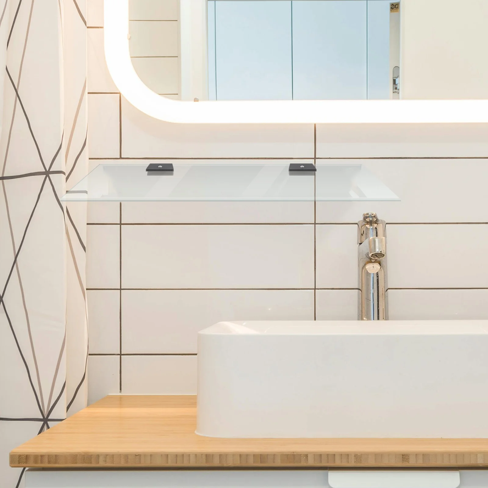 

10Pcs Glass Shelf Brackets Heavy Duty Aluminum Alloy Support for 6-12Mm Thick Glass Modern Black Finish Easy Install Bathroom