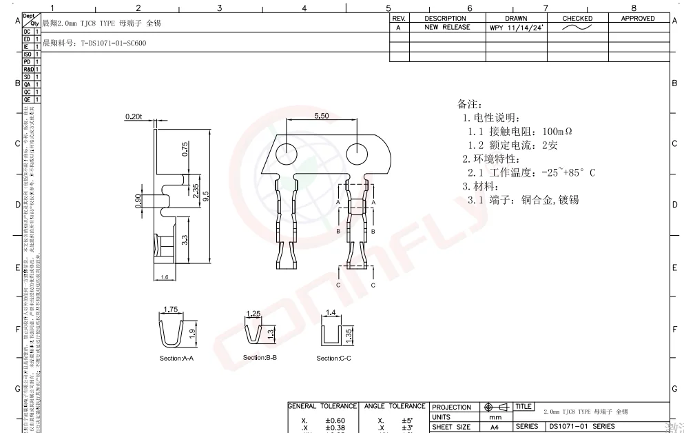 Connfly T-DS1071-01-SC600 Connector New Parts - Electronic Component Accessory