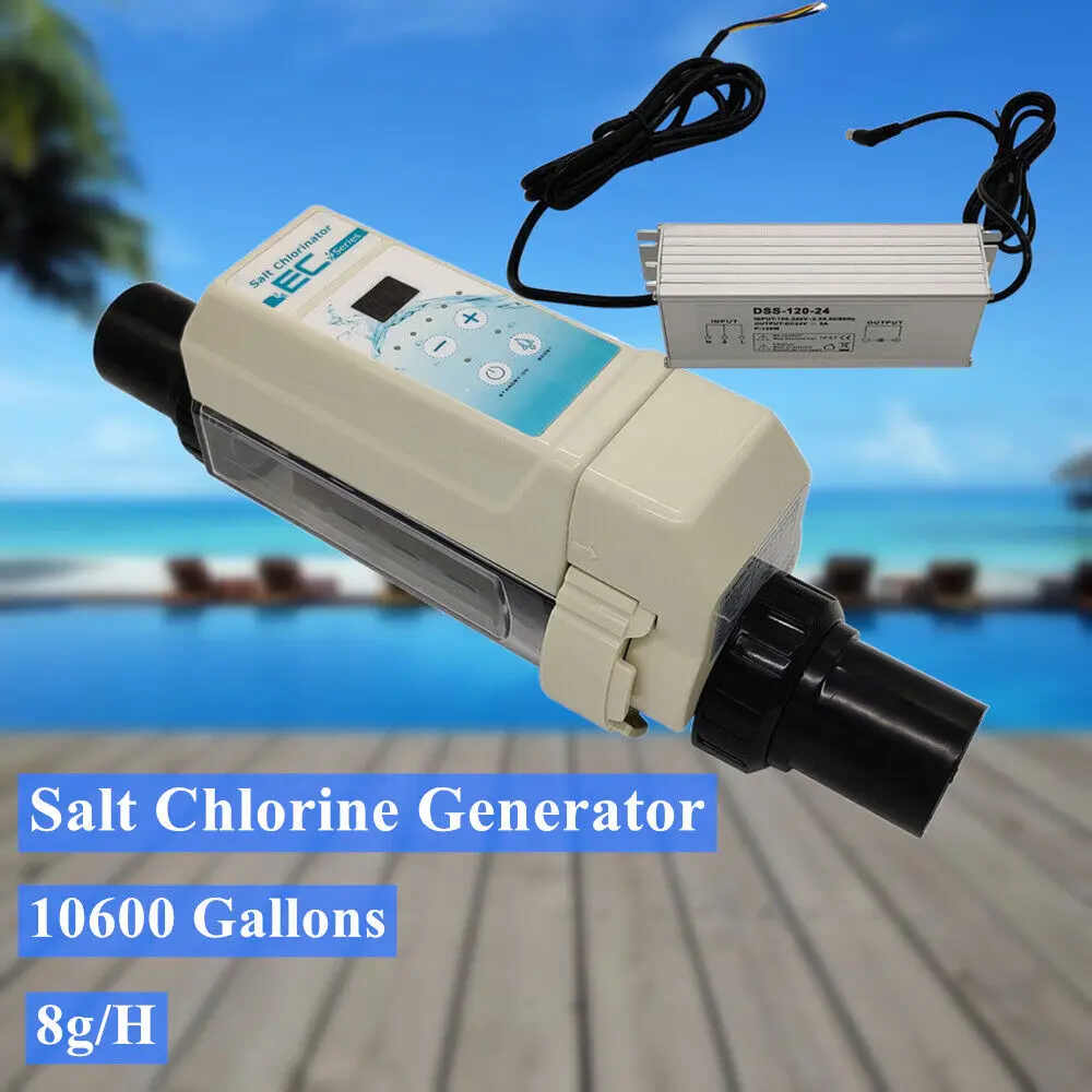 8G/H Salt Water Chlorinator Chlorine Generator System Spa for≤40m³ Swimming Pool