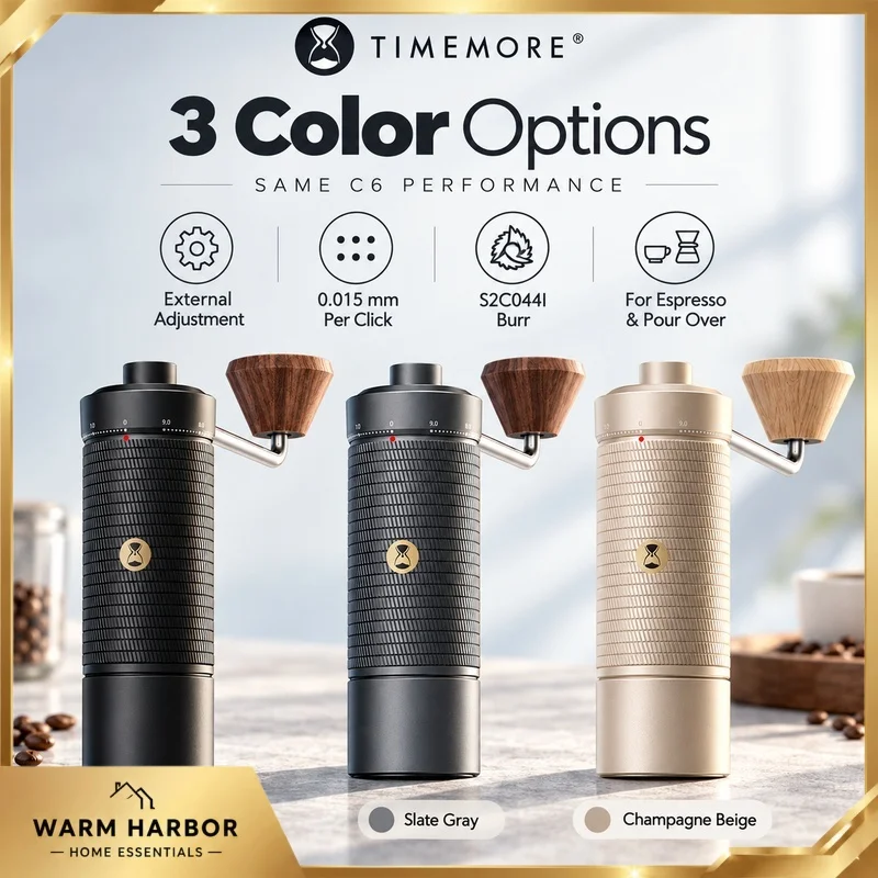 Timemore Chestnut C6 Manual Coffee Grinder External Adjustment Burr Mill For Espresso Pour Over Hand Brew Coffee Bean Grinding