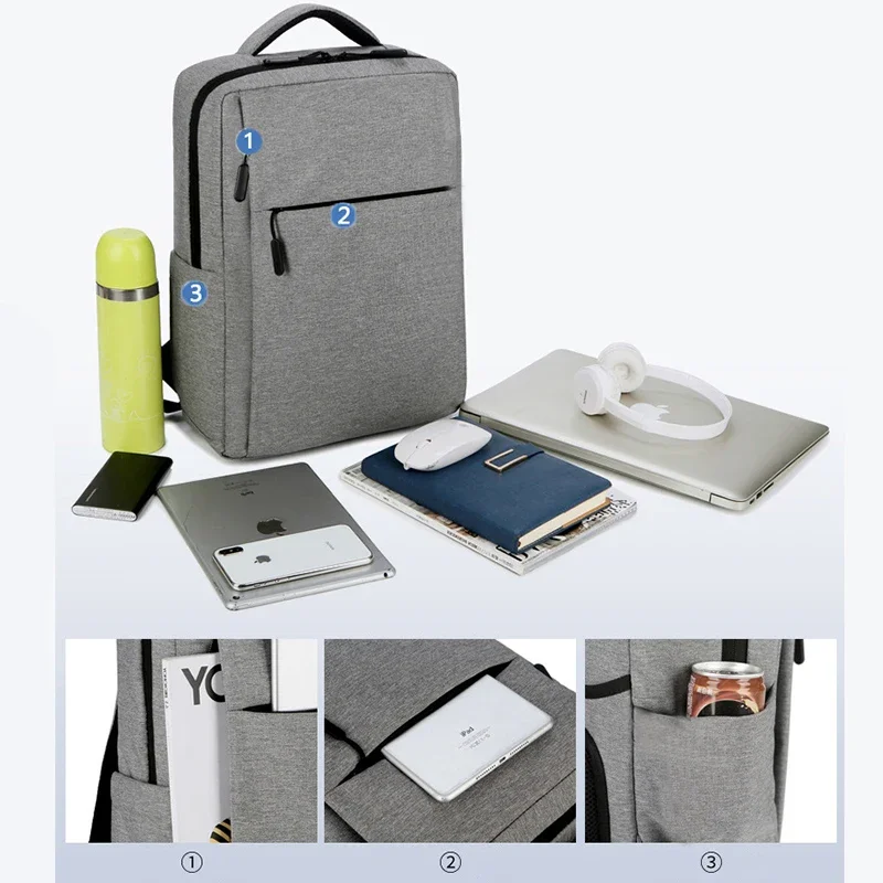 Sac à dos d'affaires de grande capacité pour hommes, sac à bandoulière avec port de charge USB, sac à dos multifonction, sac étanche pour ordinateur portable, sac pour ordinateur portable