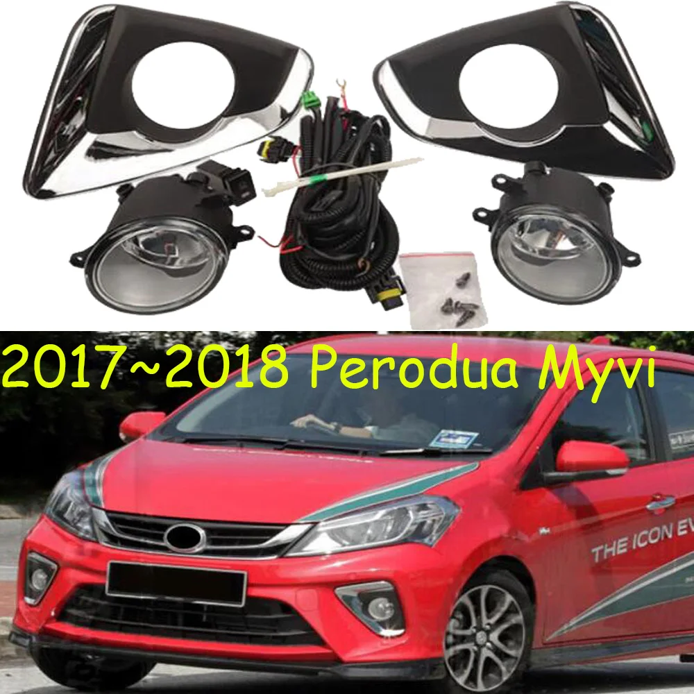 

car bumper headlight for Perodua Myvi fog light 2016~2018y halogen bulb 4300K Wire of hanress Headlamp for Myvi fog lamp