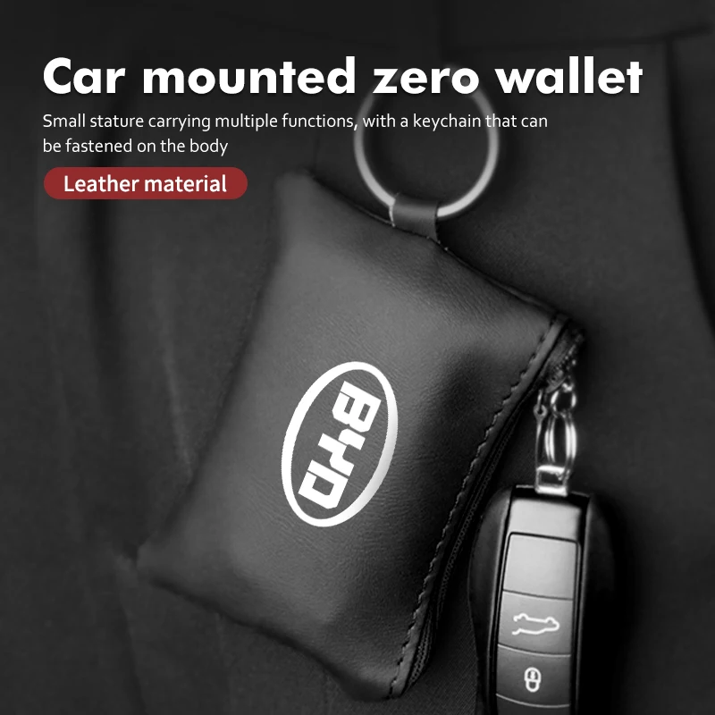 Car Key Bag Keychain Wallet Case Zipper Purse Keyring Holder For BYD M6 G3 G5 T3 F3 I3 F0 F6 S6 S8 E5 E6 G6 L3 S7 G7