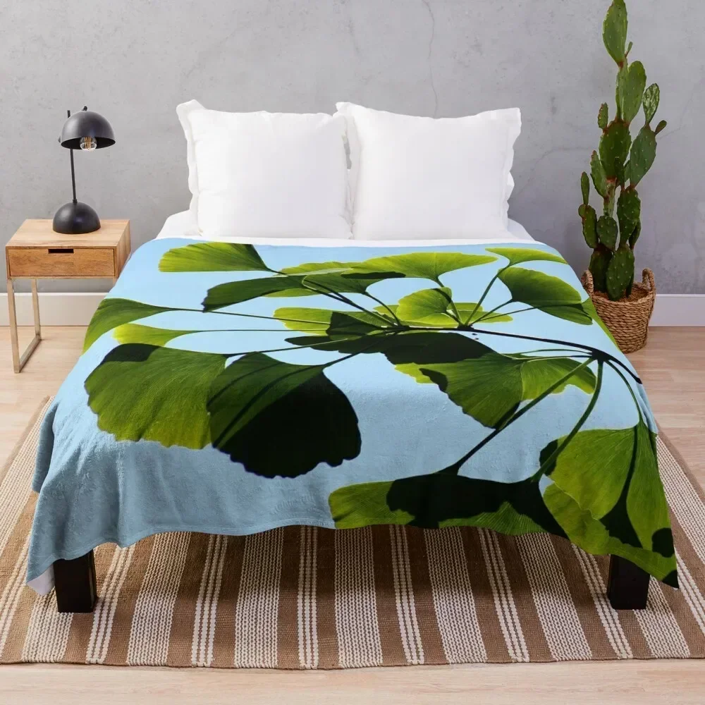 

Gingko Biloba Tree Throw Blanket Lightweight Warm Blanket for Indoor Outdoor Use