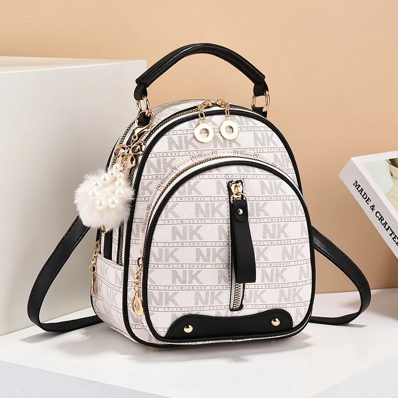 Fashionable New Women Backpack Soft Leather Letter Single Shoulder Crossbody Bag Urban Simple Handbag Classic Versatile Handbag