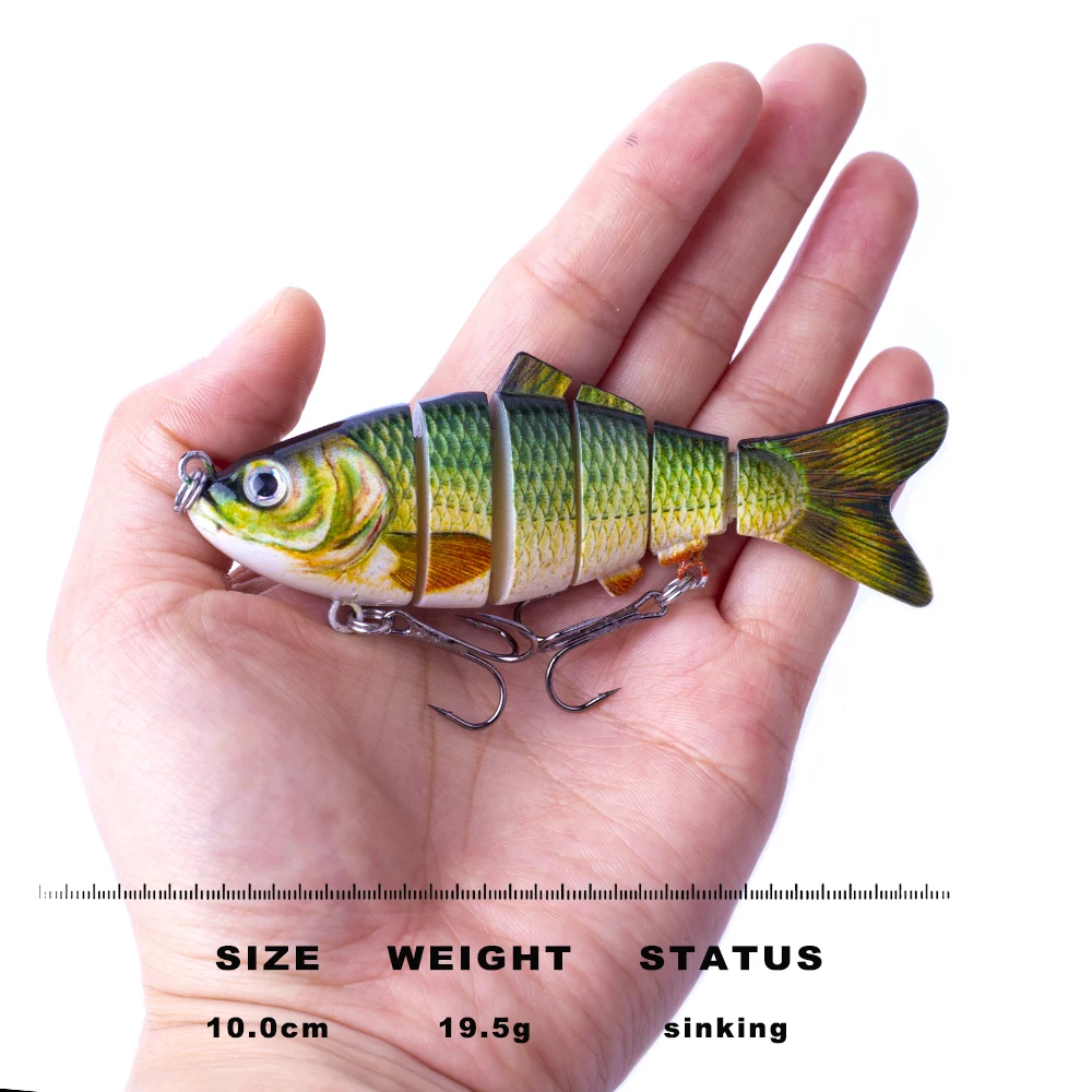 CCLTBA 6 Jointed Swimbait Sinking Wobblers Fishing Lures Crankbait for Pike Hard Artificial Baits Trout Bass Fishing Tackle Lure