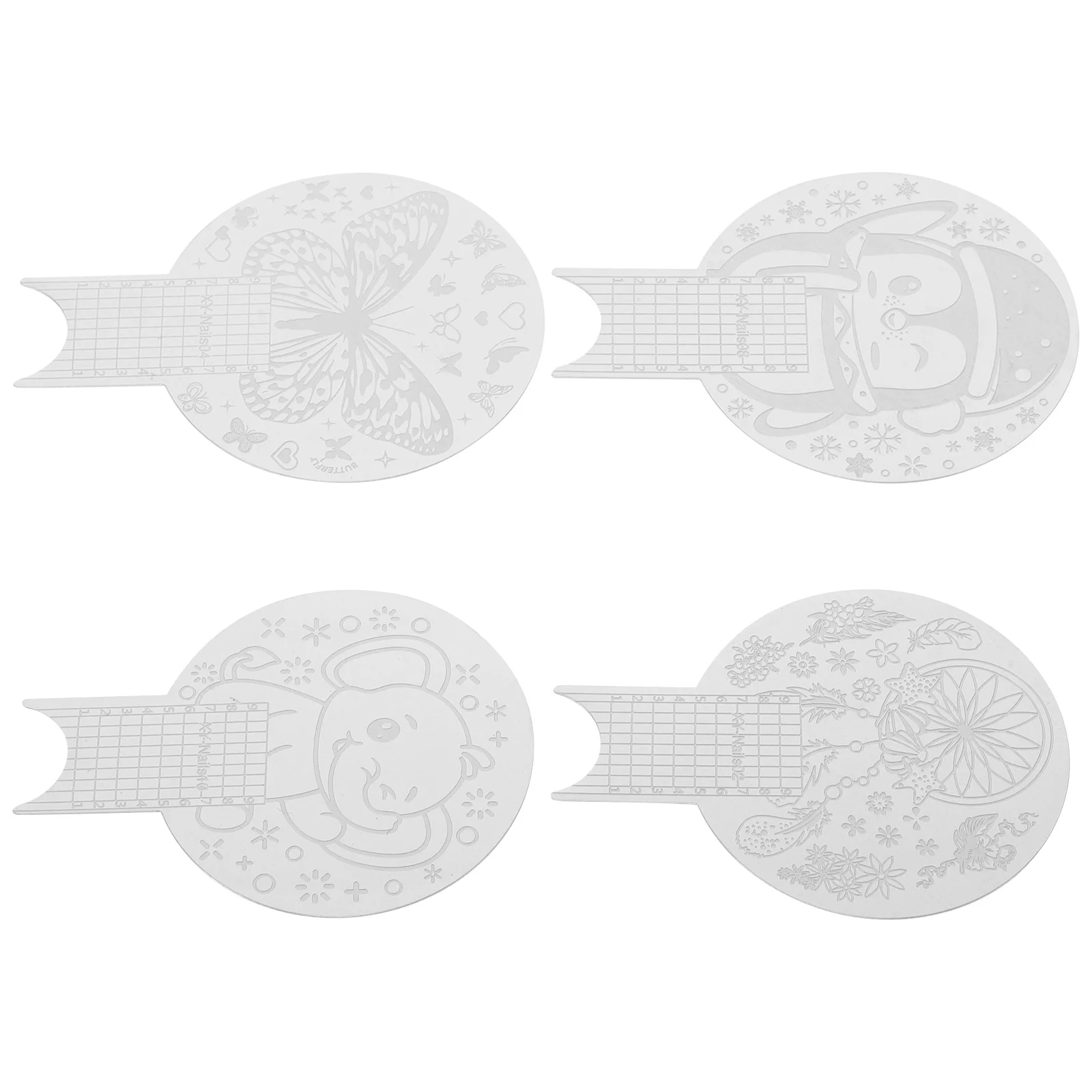 

4Pcs Nail Stamp Plates Steel Stamping Templates Nail Art DIY Stencil Kit Durable Stamper for Nails Design Stamp for Nails