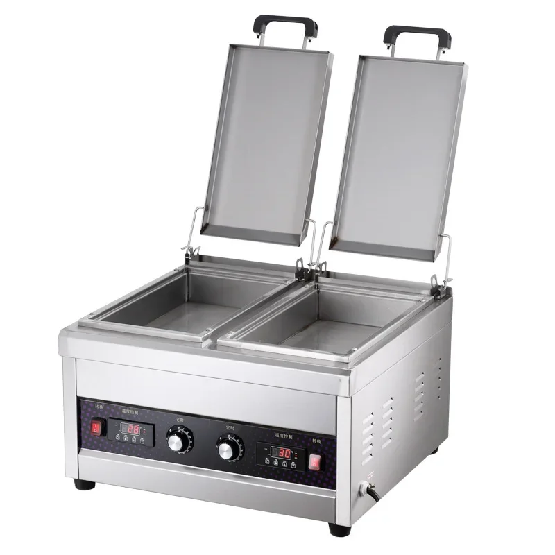 Square Pot Sticker Desktop Gas Frying Oven Electric Frying Rice Cake Machine Commercial Single Cylinder Grilling Oven