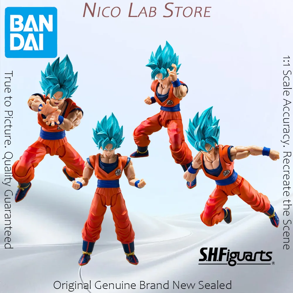 Figurine originale BANDAI SHFiguarts Dragon Ball Super Blue Power Transcending Limits Son Goku, modèle d'anime, jouet d'action, en stock