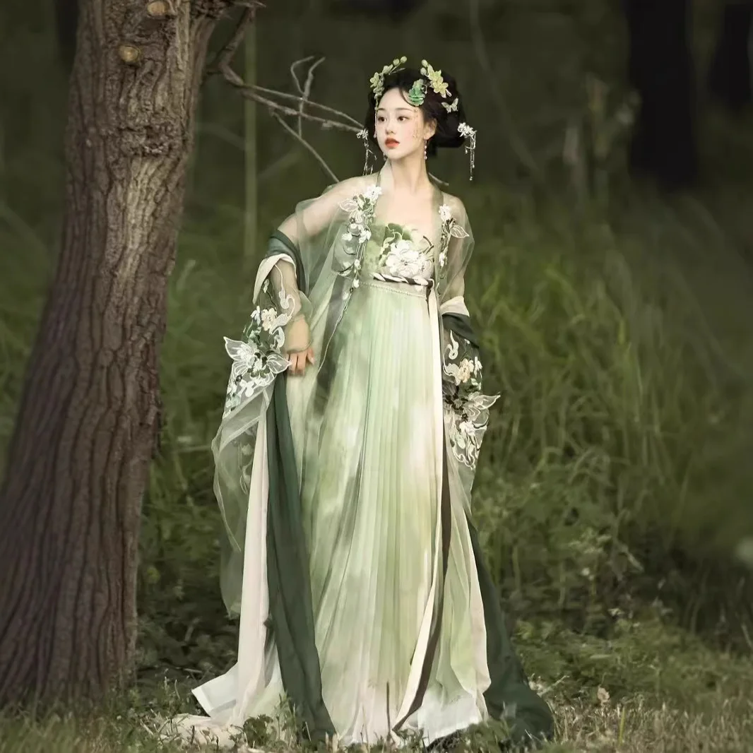 

New Machine Embroidery Women's Chinese Clothing Terminus Skirt Super Traditional Ancient Costume Suit Cold Wind Elegant Hanfu