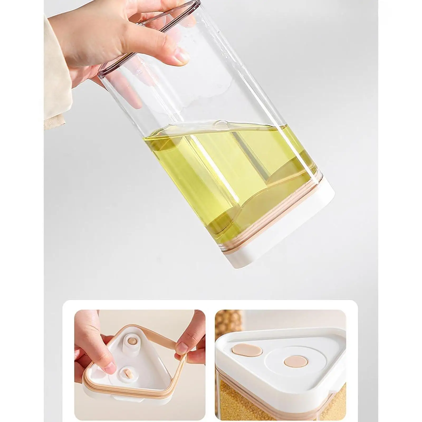 

Вакуумный вращающийся контейнер для круп с герметичными крышками, герметичный контейнер для хранения, кухонные принадлежности для овса