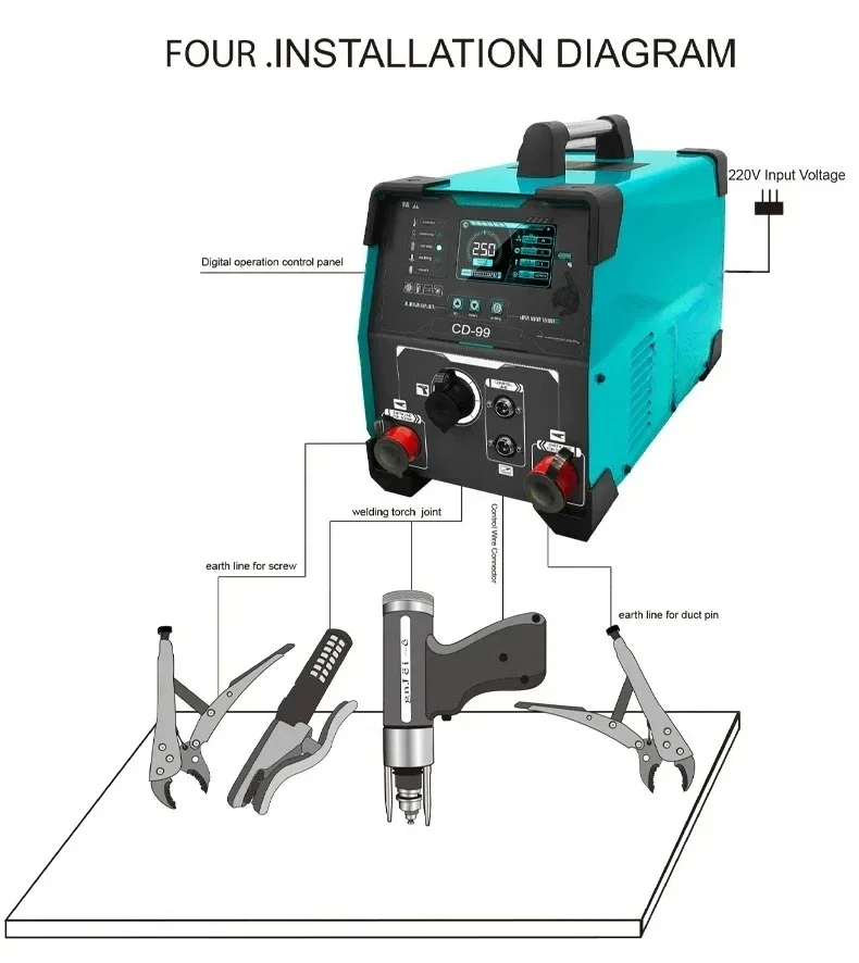 Marine Insulation Pin Welding Machine Duct  Pin Welder CD-99 Capacitor Discharge Inverter Stud Welding Machine