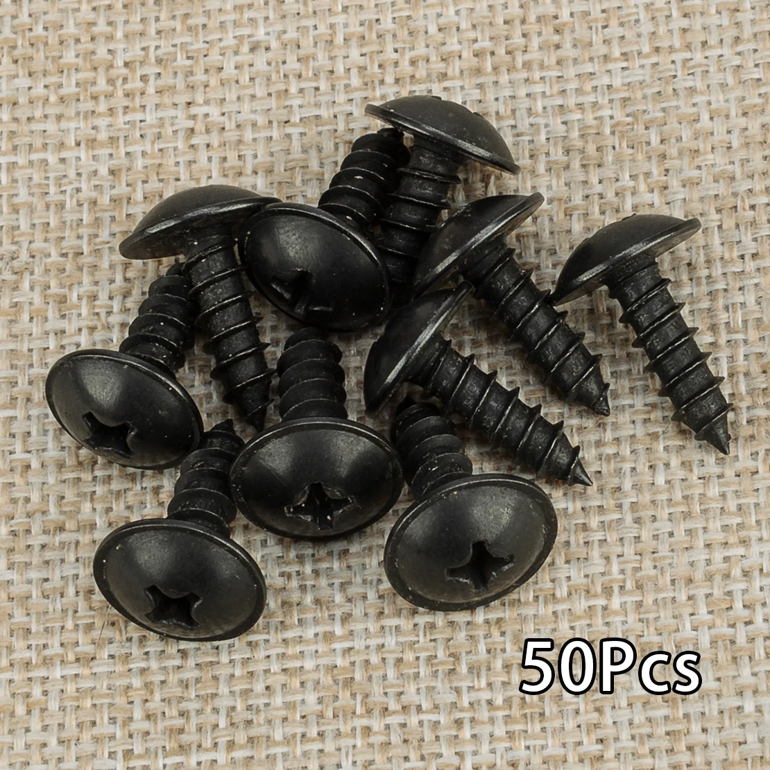 50Pcs Fender Liner Retainer Screw Tapping Bolt 12493-06207E Fit for Hyundai Kia 12493-06207 Black